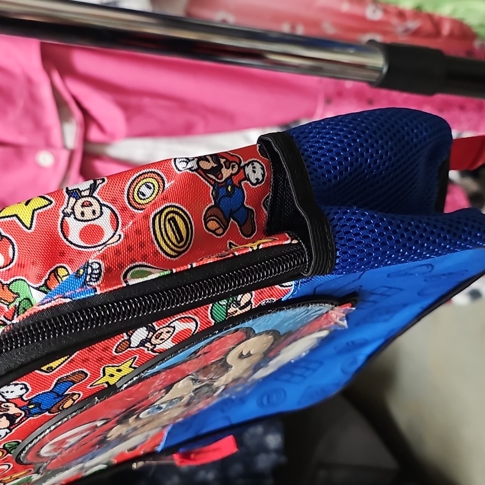 Nwt Nintendo Mario Kids Backpack - Red and Blue - Picture 3 of 4